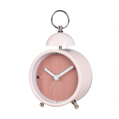 Quartz metal single bell alarm clock with painting case