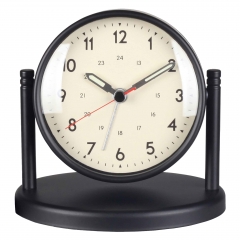 Metal pedestal table alarm clock with painting case